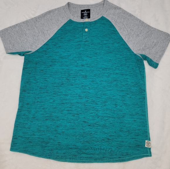 American Eagle Outfitters Turquoise and Black Knit Top - Picture 1 of 8